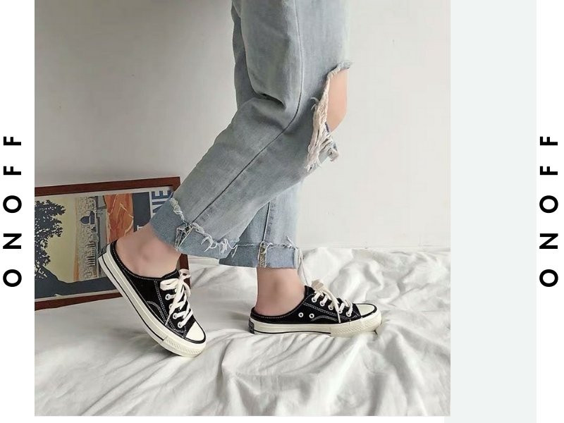 Giày sục với quần ống trên mắt cá tạo điểm nhấn