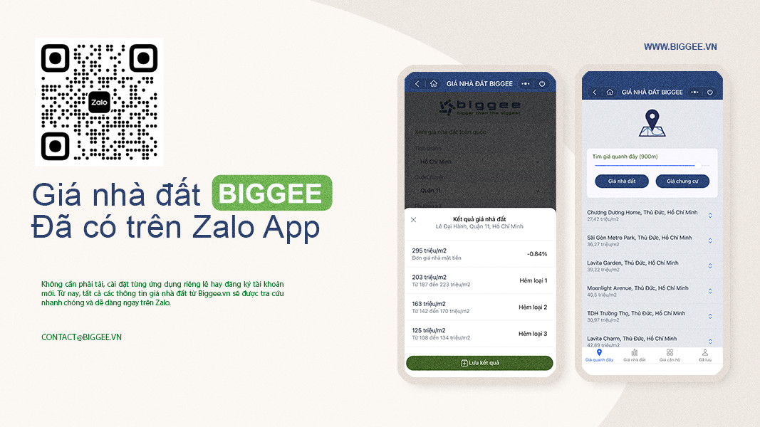 Ra mắt ứng dụng xem giá nhà đất trên Zalo