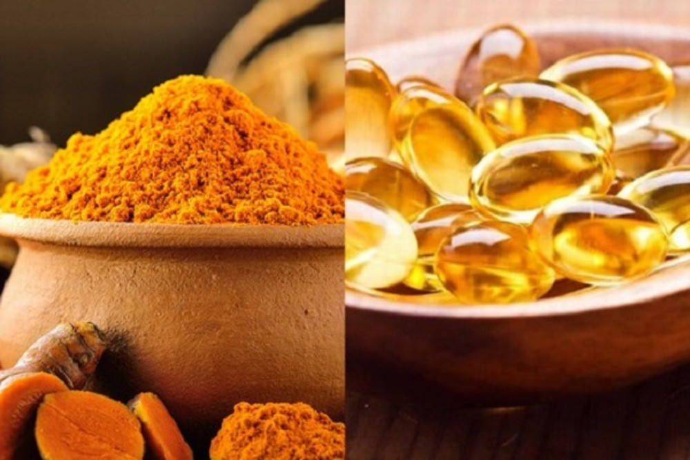 Hỗn hợp Vitamin E và tinh bột nghệ giúp da trắng sáng và mịn màng