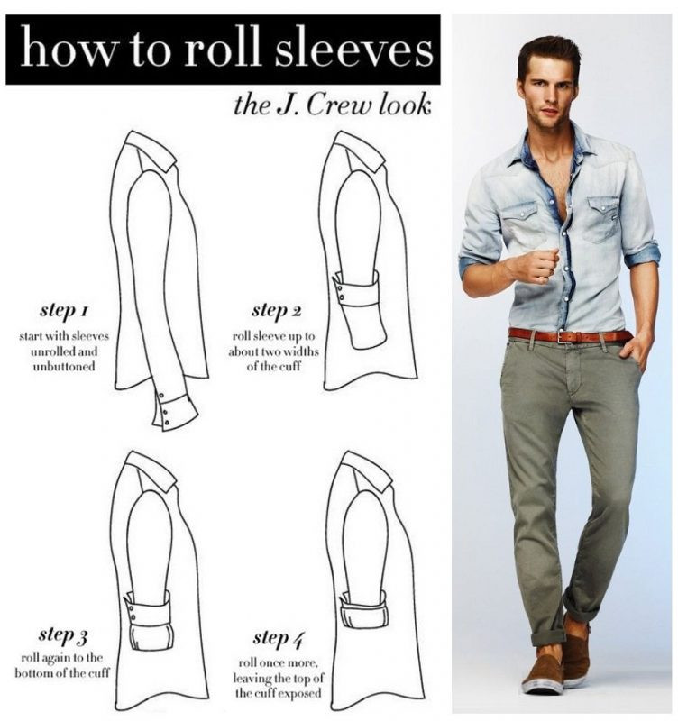 Cách xắn tay áo sơ mi nam kiểu J Crew mùa thu đông