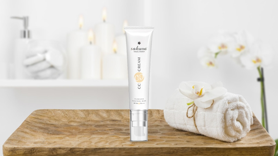 Kem chống nắng nâng tone da Sakura CC Cream Flawless Control Base SPF50+ PA++++