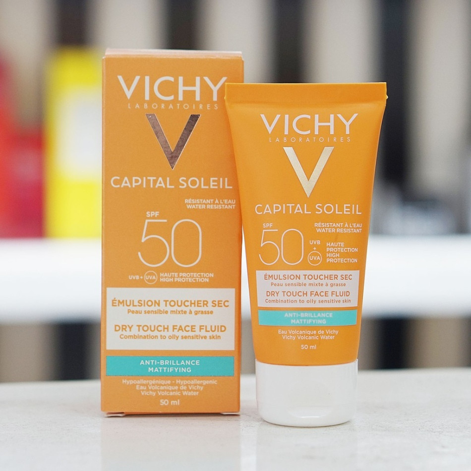 Kem chống nắng vật lý lai hóa học Vichy Capital Soleil Emulsion Toucher Sec