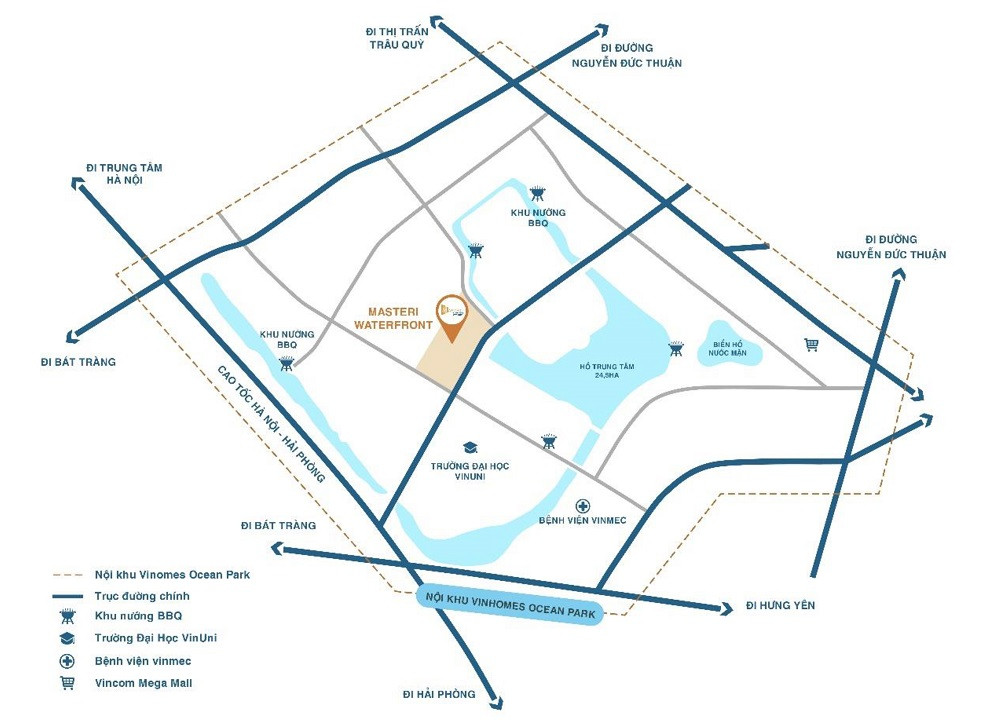 Vị Trí Đắc Địa Của Dự Án Masteri Waterfront Tại Vinhomes Ocean Park