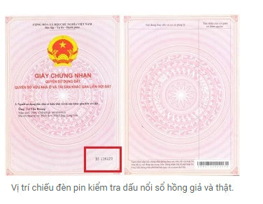 Kiểm tra các vị trí có thể bị tẩy xóa của sổ đỏ