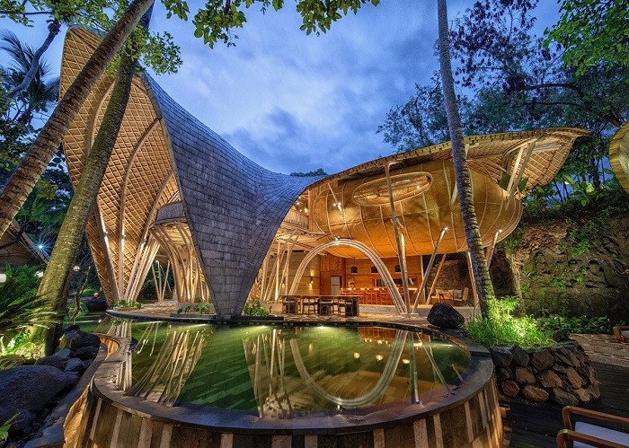 Khu nghỉ dưỡng được làm hoàn toàn từ gỗ ở Bali