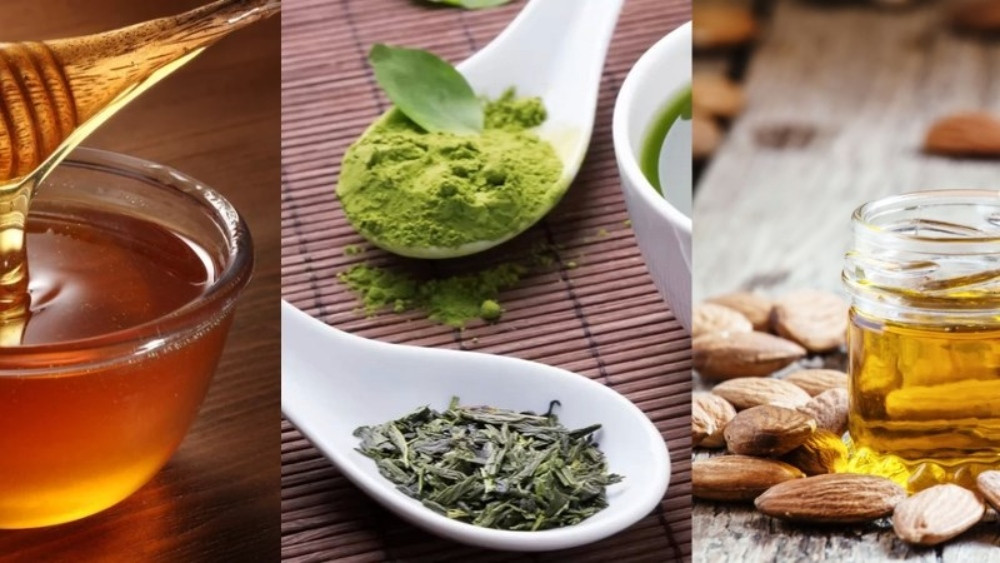 Làm đẹp bằng mật ong, trà xanh và dầu hạnh nhân