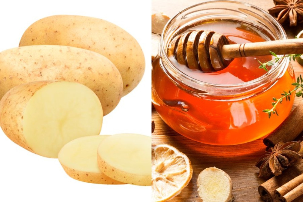Làm đẹp da trị mụn bằng mật ong và khoai tây