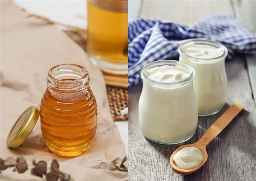 Làm đẹp da trị mụn bằng mật ong và sữa chua không đường