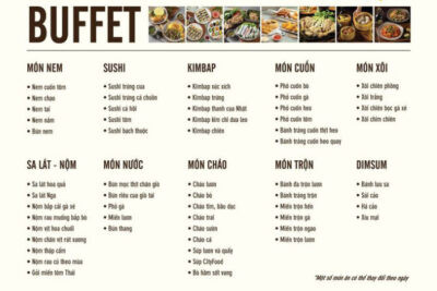 Làm menu nhà hàng buffet