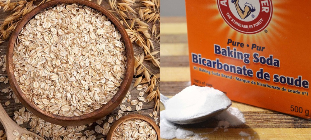 Làm trắng da với bột yến mạch và baking soda