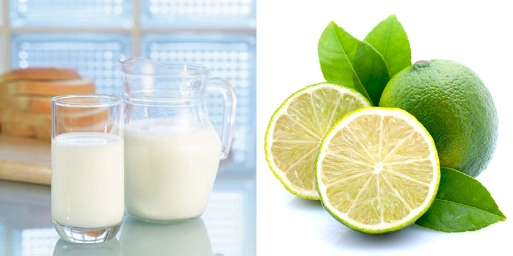 Làm trắng da với chanh và sữa tươi