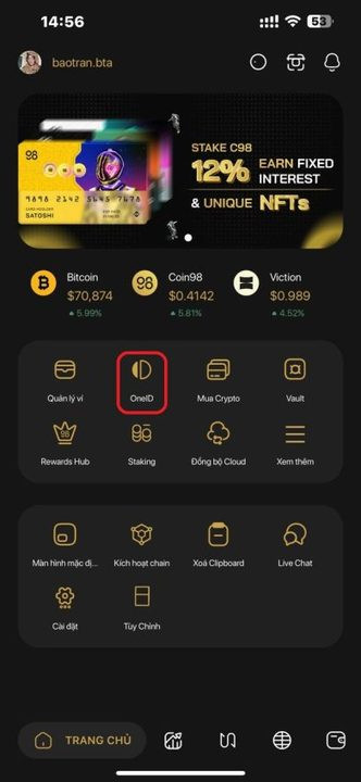 Logo OneID trong Coin98 Wallet