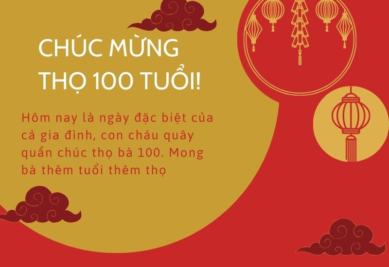 Lời chúc mừng thượng thọ 100 tuổi