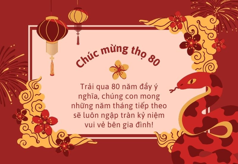 Lời chúc mừng thượng thọ 80 tuổi