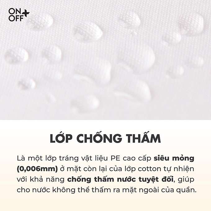 Lớp chống thấm của quần lót nguyệt san ONOFF