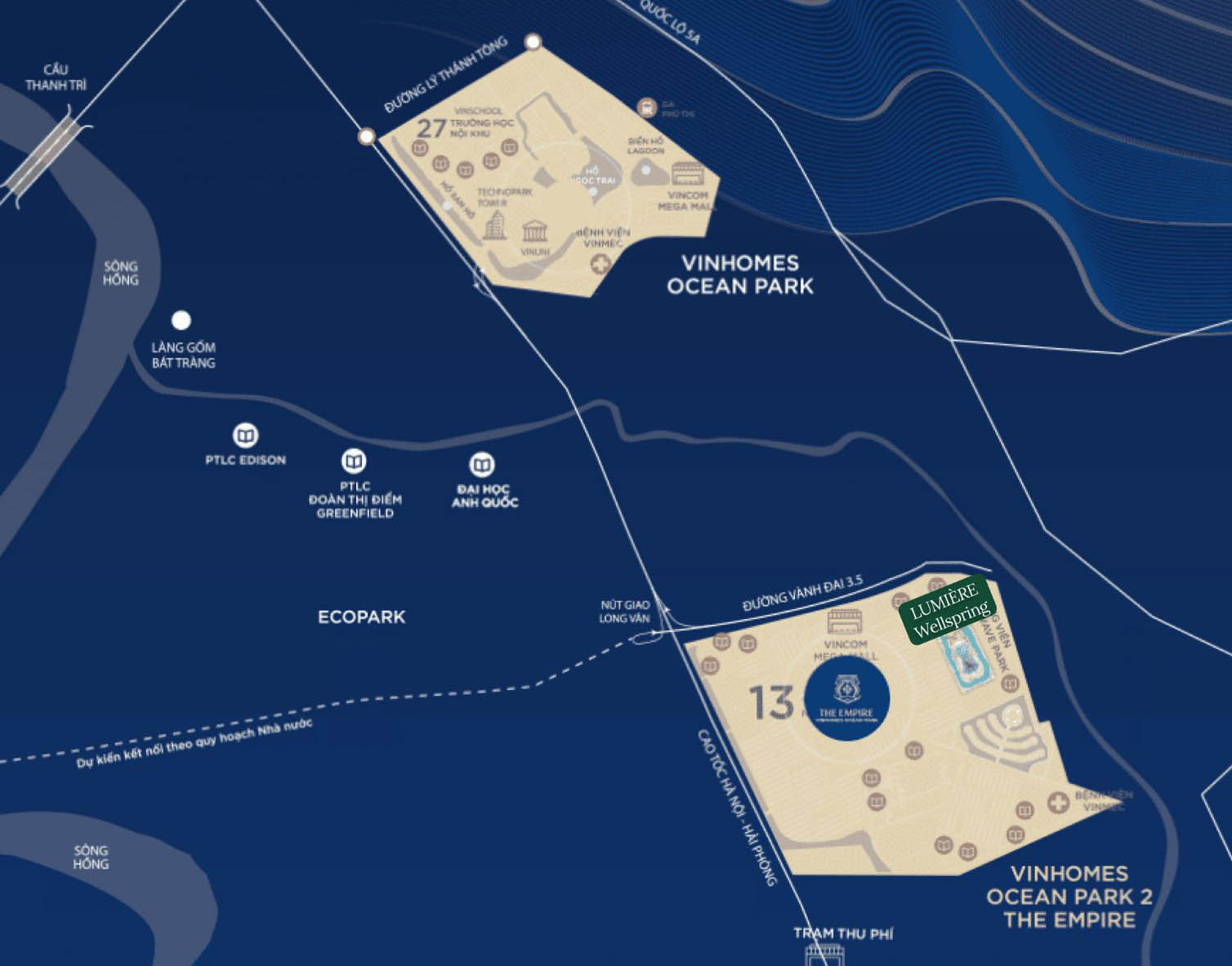 Lumiere Spring Bay nằm đối diện Vinwonder Wave Park