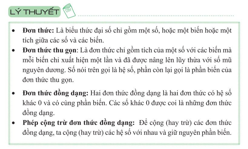 Toán lớp 8 bài 1: Đơn thức – Các dạng toán kèm lời giải chi tiết nhất