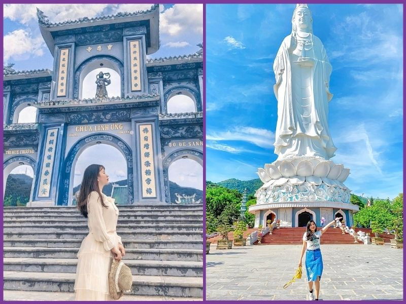 Mặc quần dài khi đi chùa Linh Ứng