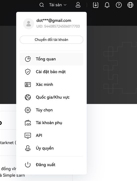 Màn hình tổng quan sau khi đăng ký