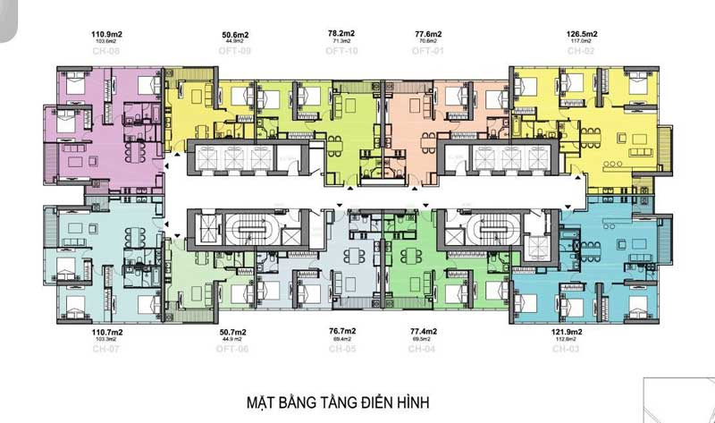 Mặt bằng căn hộ Aqua 1