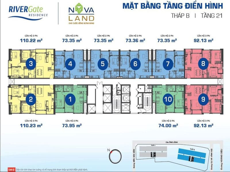 Mặt bằng căn hộ River Gate