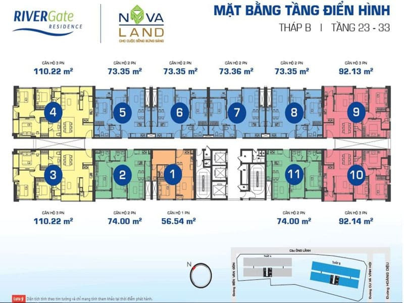Mặt bằng căn hộ River Gate