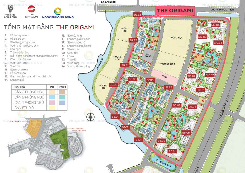 Mặt bằng chi tiết phân khu The Origami
