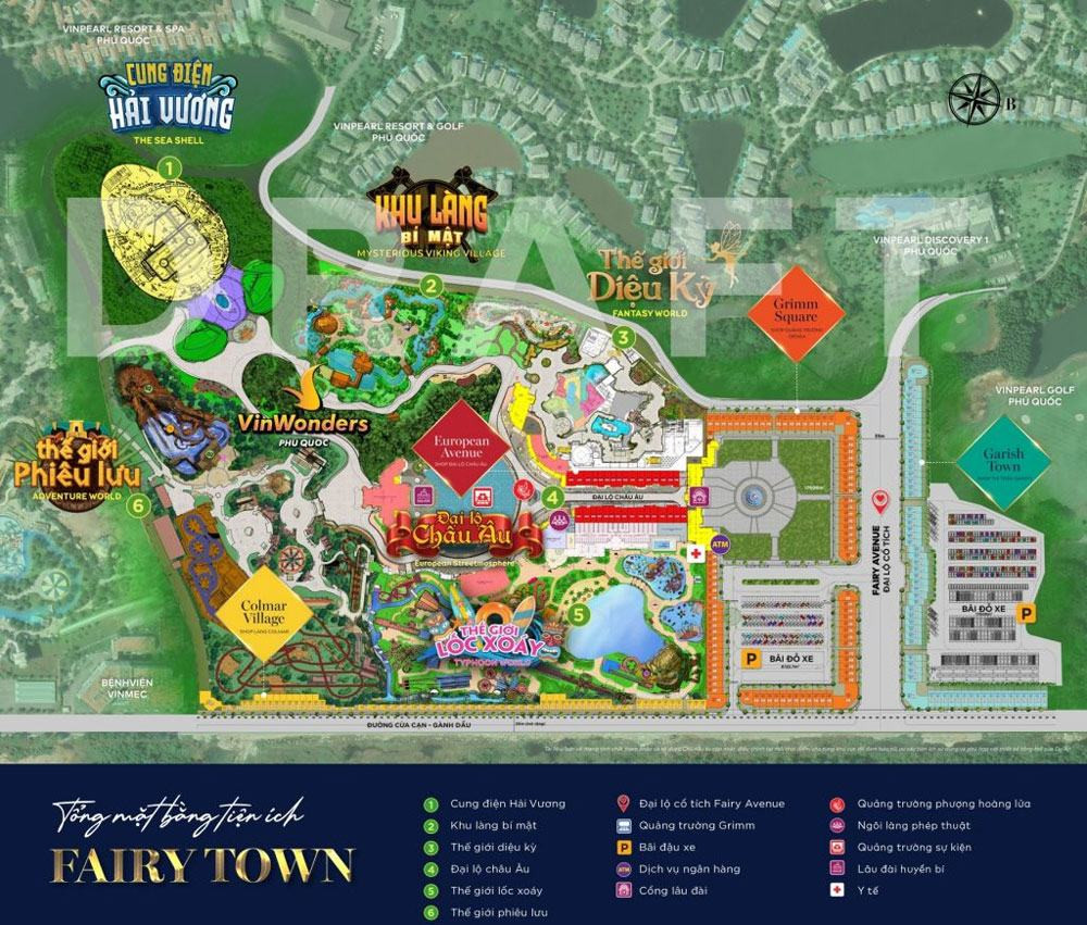Mặt bằng phân khu Fairy Town – Shop Vinwonders