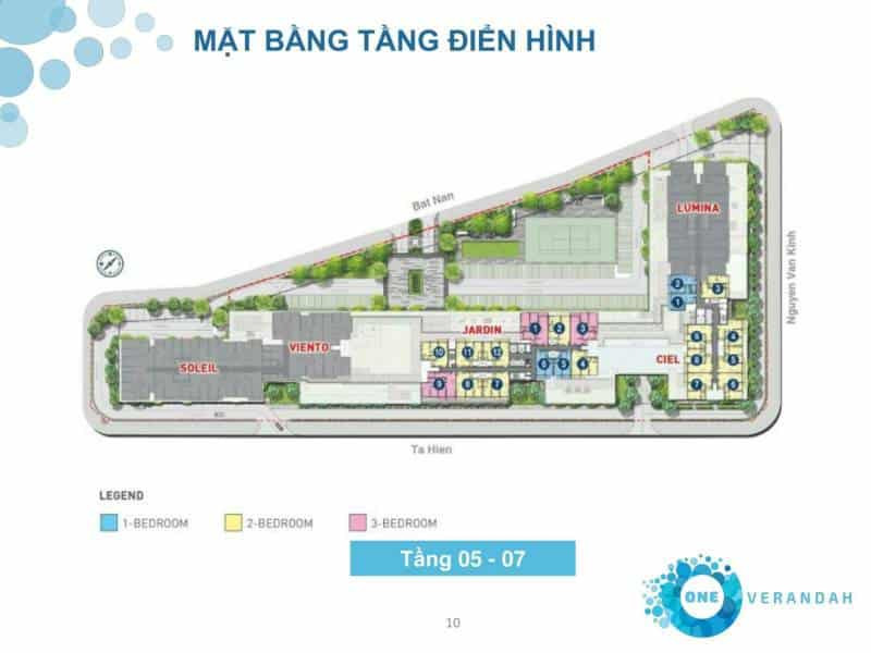 Mặt bằng tần 5-7 của One Verandah