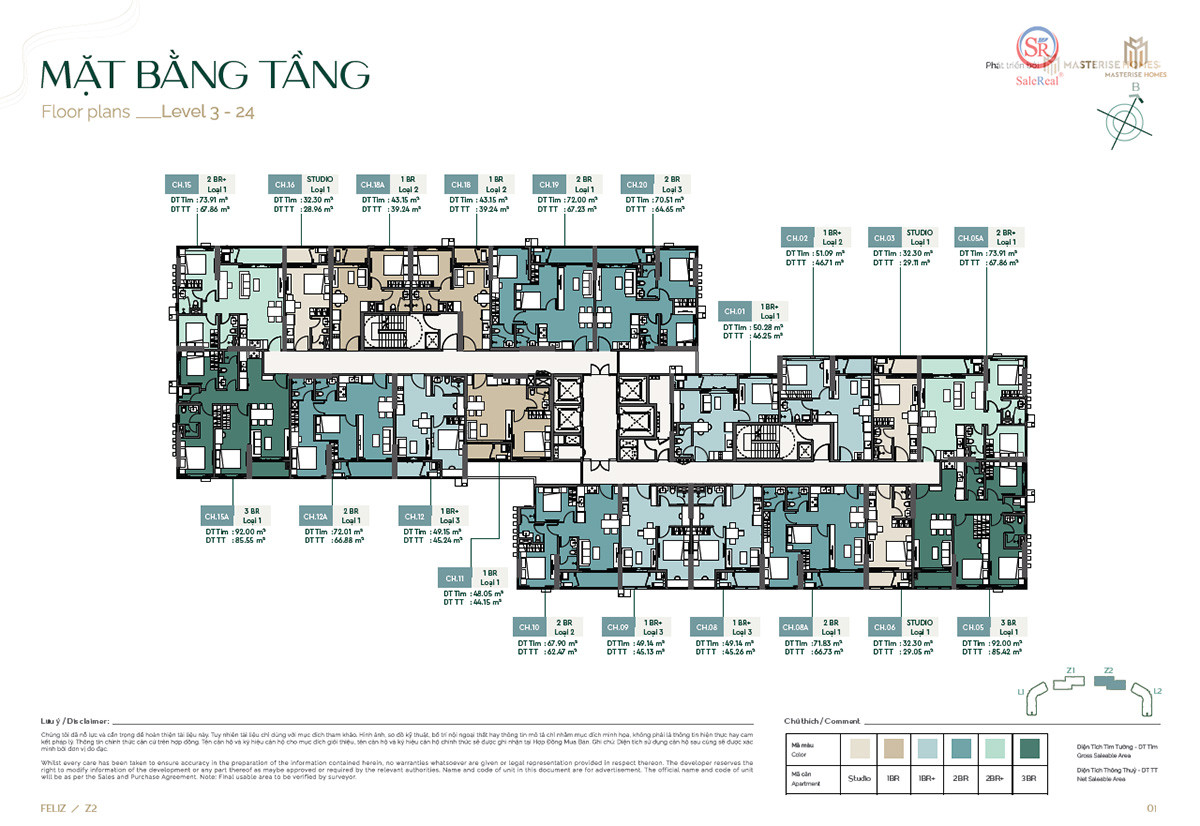 Mặt bằng tầng điển hình dự án