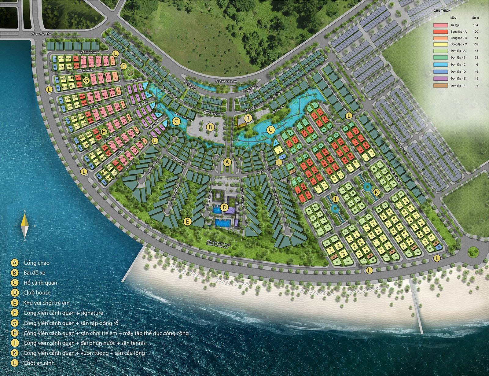 Mặt bằng tổng thể biệt thự Sun Grand City Feria