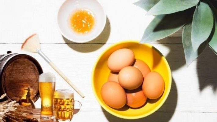 Mặt nạ chống lão hóa bằng bia và trứng gà