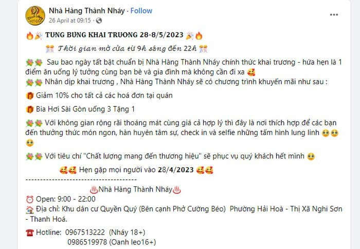 Mẫu bài viết khai trương quán nhậu hay