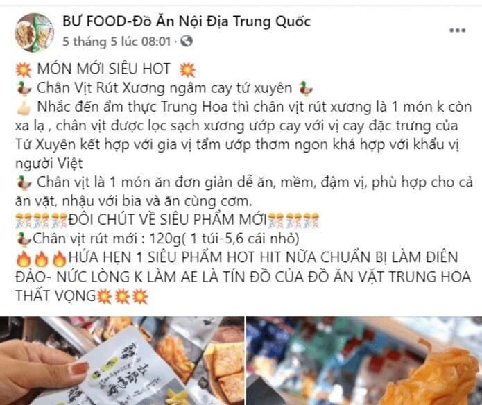 Mẫu bài viết quảng cáo món mới tại quán ăn