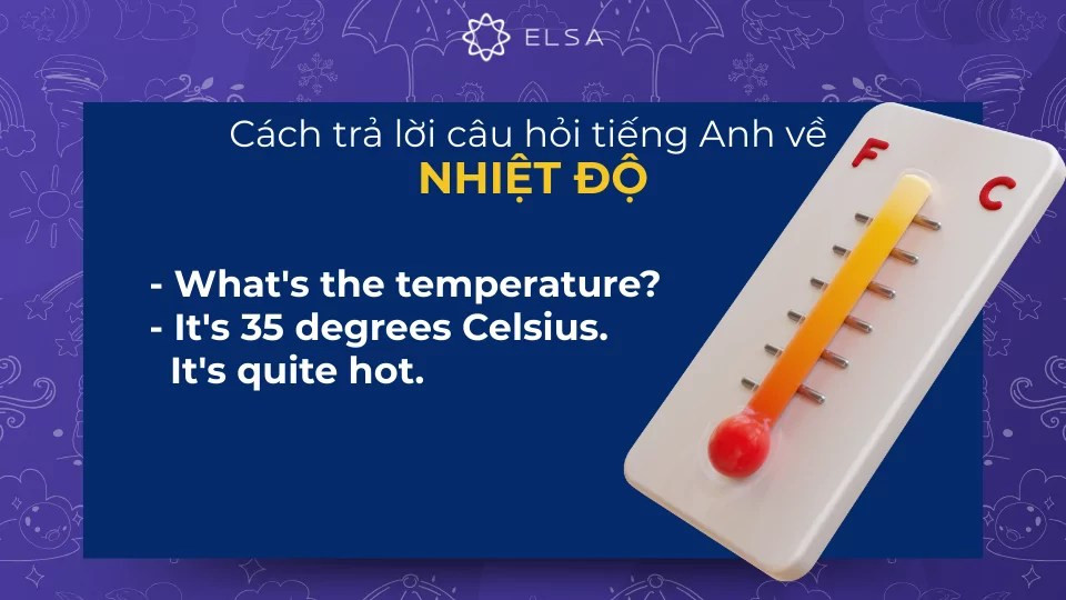 Mẫu câu trả lời về nhiệt độ thời tiết
