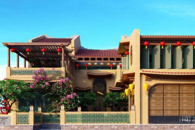 Mẫu nhà hàng hướng thiên nhiên 2 tầng