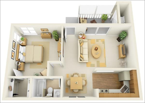 Mẫu thiết kế căn hộ Fresca Riverside mẫu 4