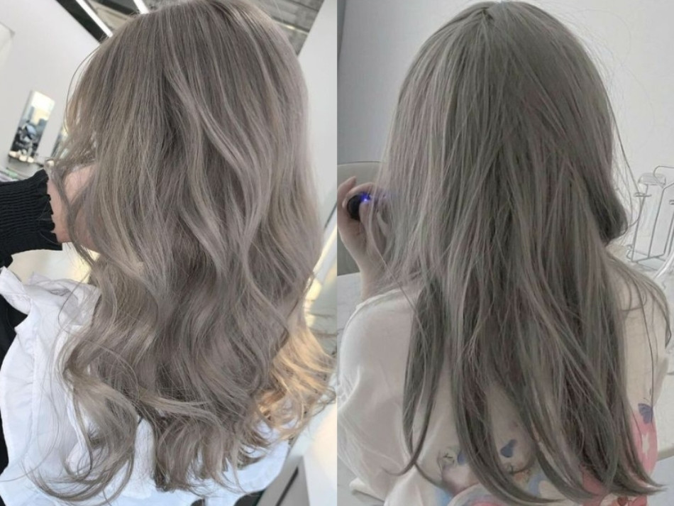 Mẫu tóc xám khói sáng da cực đẹp