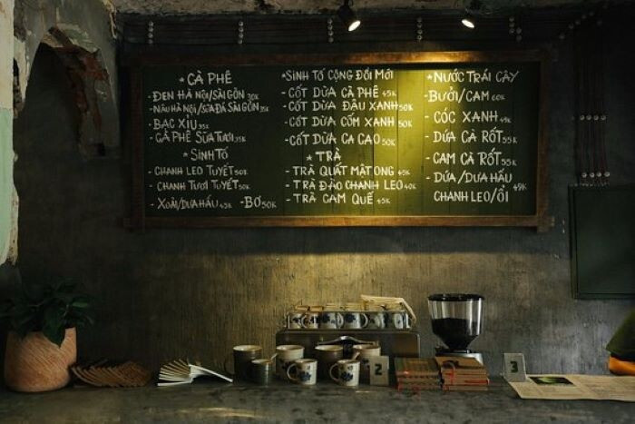 Menu cafe Cộng đa dạng