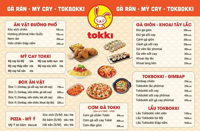Menu Đồ Ăn Vặt Tại Tokki Chicken