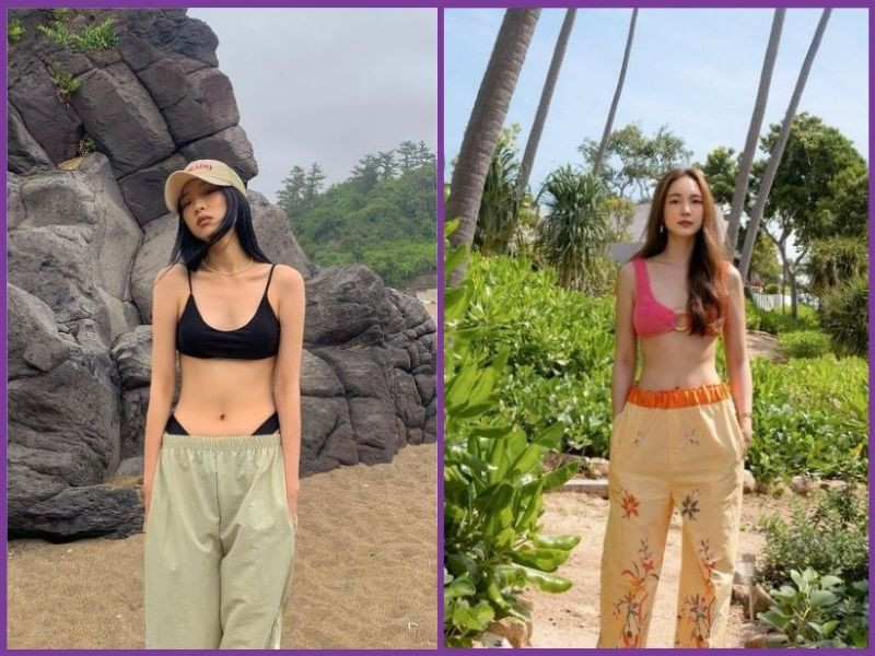 Mix áo bra với quần dài