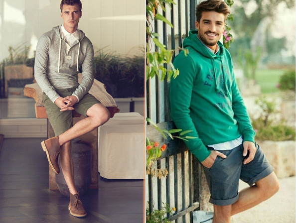 mix Hoodie cùng Short kaki lịch lãm