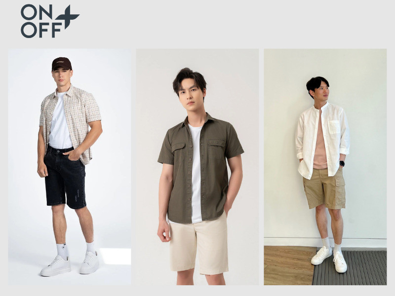 Mix quần short với sơ mi và áo thun để có một set đồ mới lạ, trẻ trung