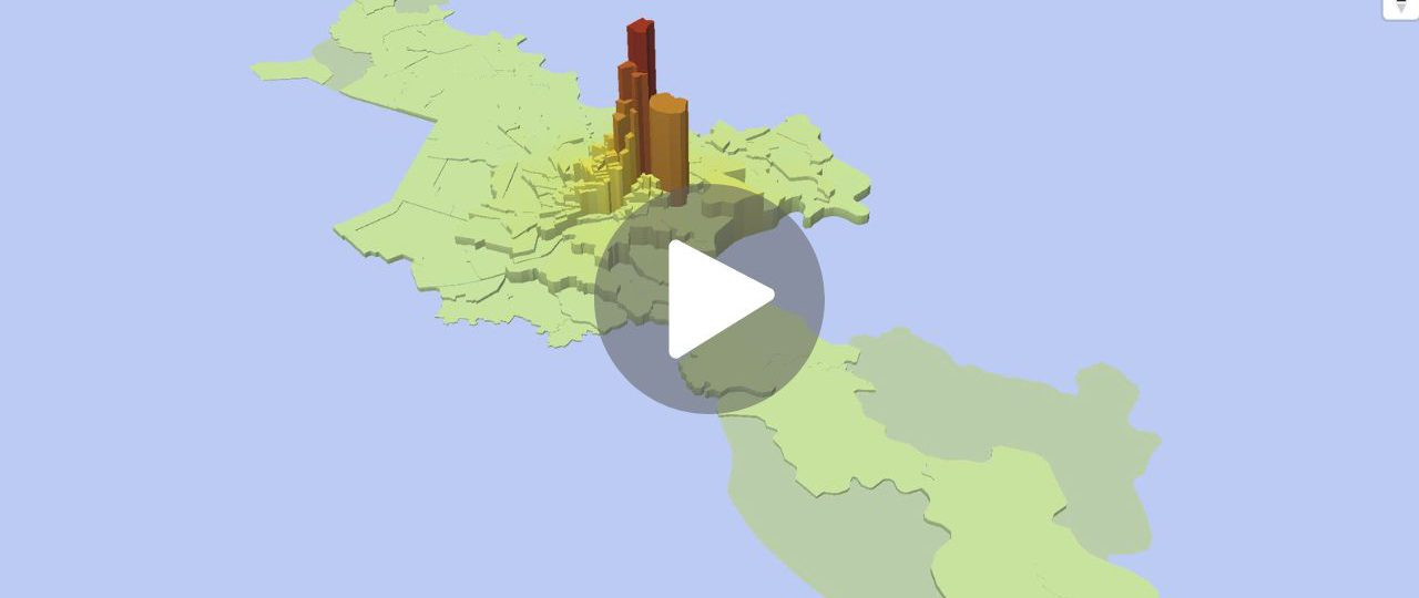 Bản đồ 3D mô phỏng giá nhà phố tại TP.HCM