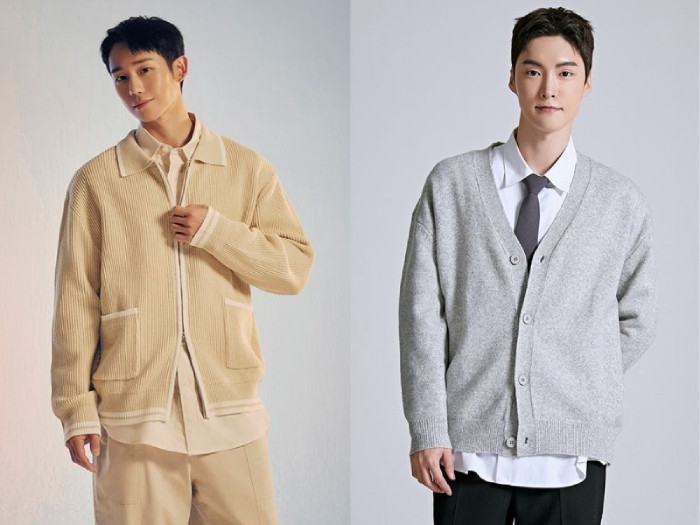Nam giới mặc cardigan kết hợp với vest