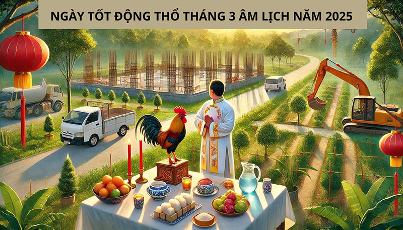 Ngày tốt đông thổ tháng 3 âm lịch năm 2025