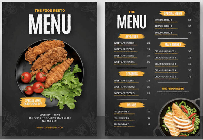 Nhà hàng cần xây dựng thực đơn menu