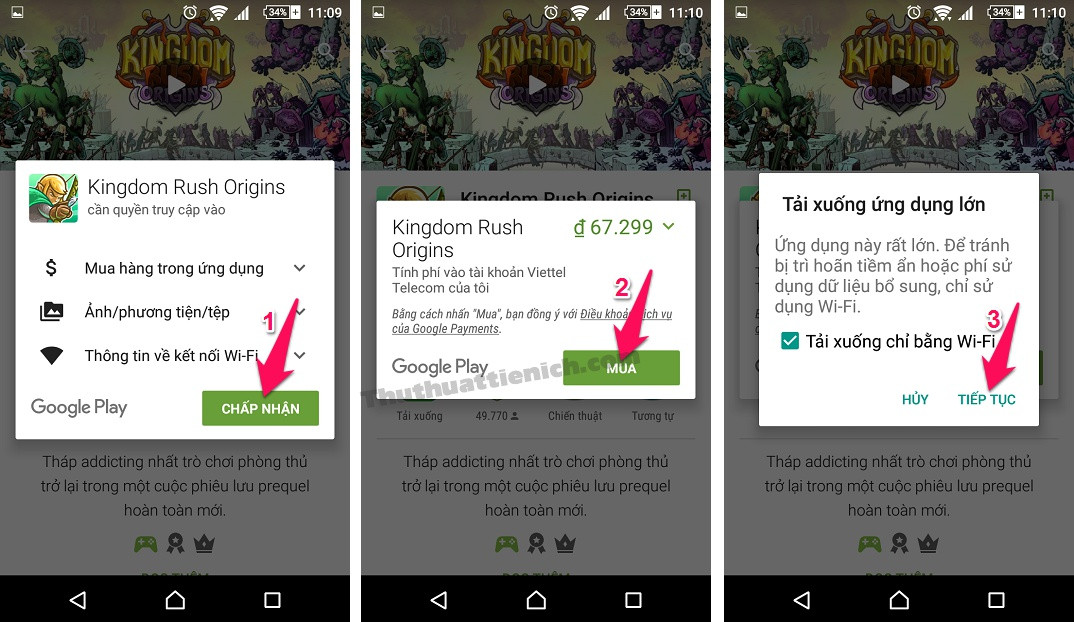 Nhấn lần lượt các nút Chấp nhận -&gt; Mua để xác nhận mua game