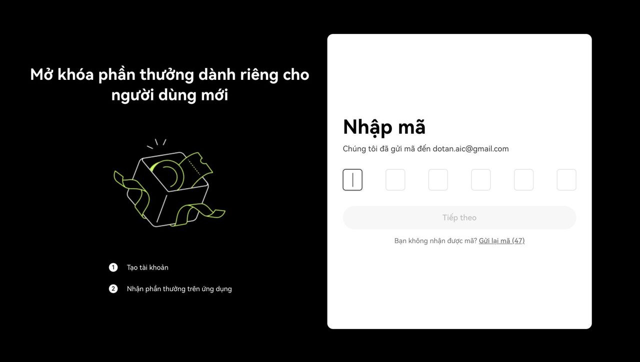 Nhập email để đăng ký