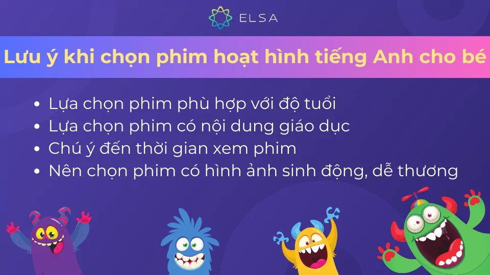 Những lưu ý quan trọng khi chọn phim hoạt hình tiếng Anh cho bé
